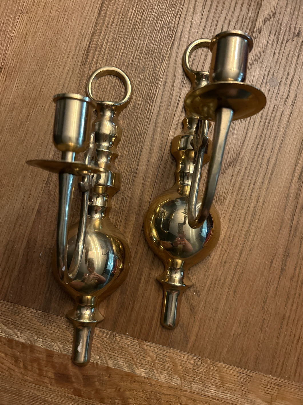 Brass Candle Sconce Set
