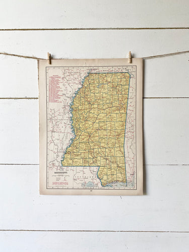 Mississippi/Missouri Vintage Map