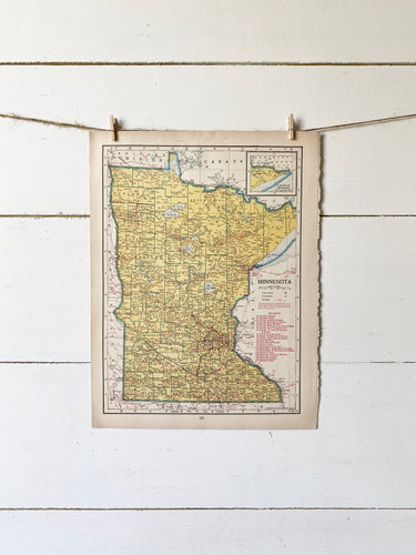 Minnesota/Michigan Vintage Map