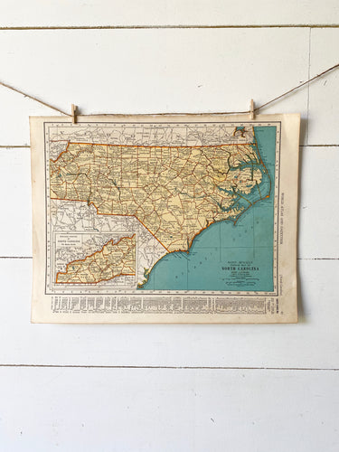North Carolina / North Dakota Vintage Map