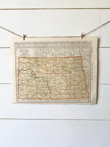 North Carolina / North Dakota Vintage Map