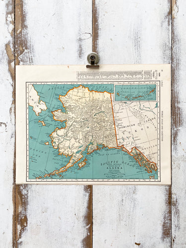Alaska / Wyoming Vintage Map