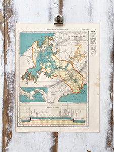 Hawaii / Canal Zone Vintage Map