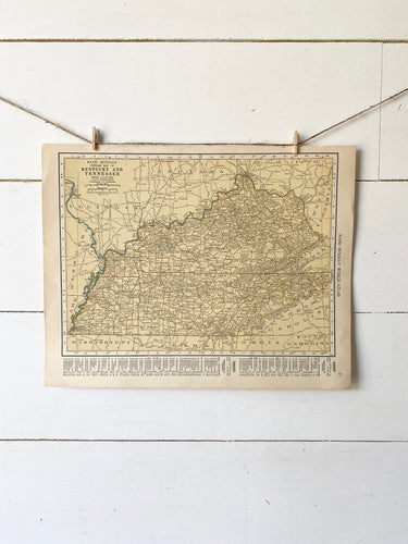 Tennessee/Kentucky Vintage Map